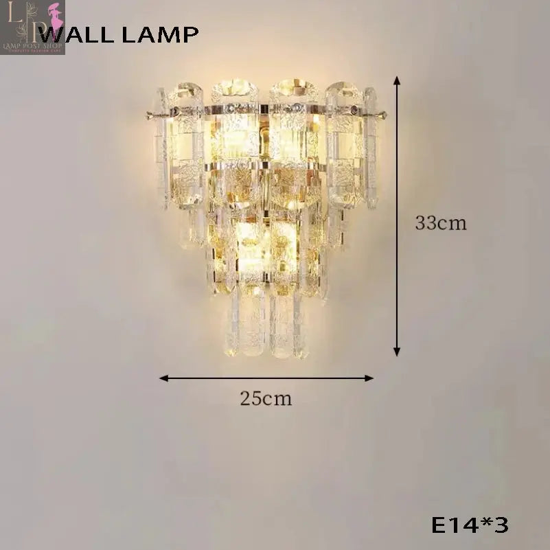 European Crystal LED Ceiling Chandelier for Living Room & Foyer Decor Lamp Post