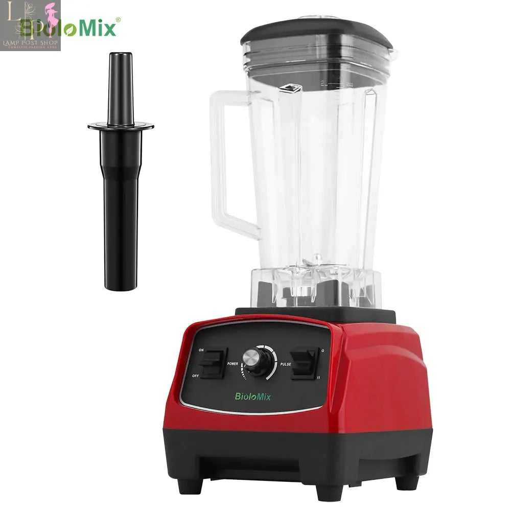 a red and white blender for smoothies and ice