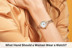 a woman wear a gold watch in her hand representing What Hand Should a Woman Wear a Watch?