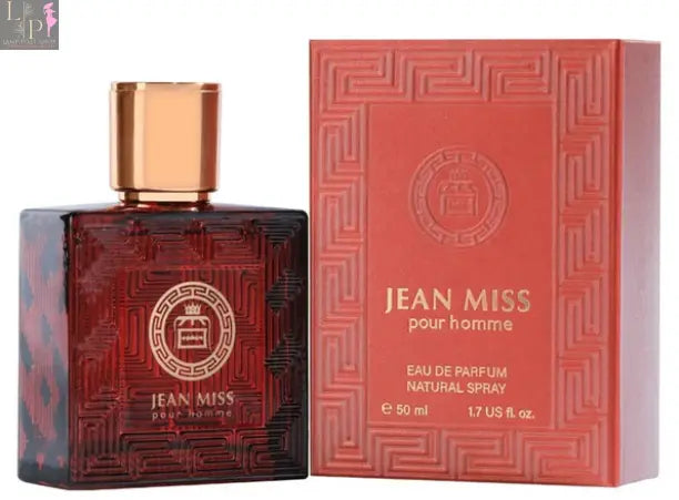 Men perfume in a red bottle
