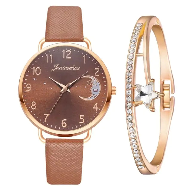 Women Bracelet & Watch Set: 2 Set