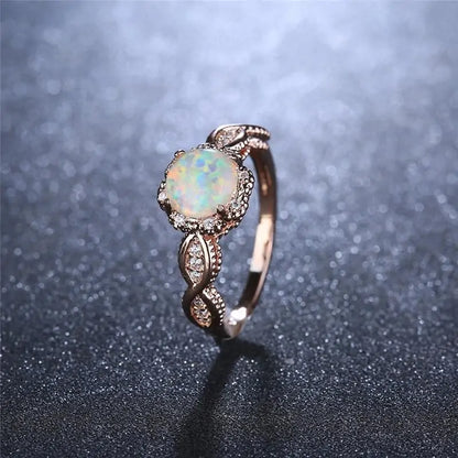 Rainbow Opal Ring Beautiful Ring Gift for Girlfriend Wife Ring Gift