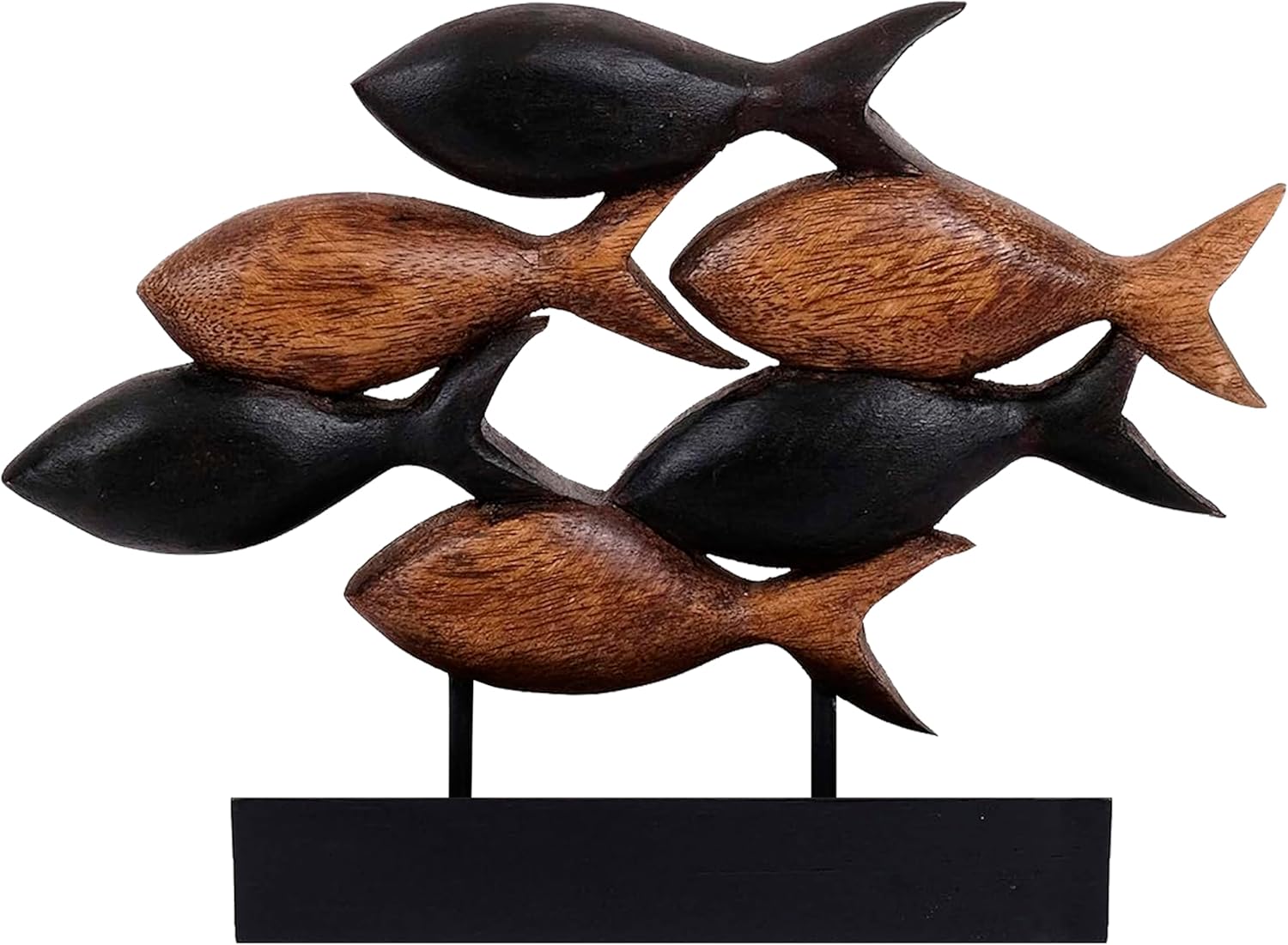 Wooden Fish Sculpture Decor – Handcrafted Wood Art & Farmhouse Style Homes