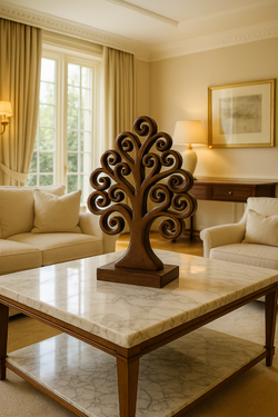Wooden Tree Sculpture Decor – Handcrafted Tree of Life for Tabletop