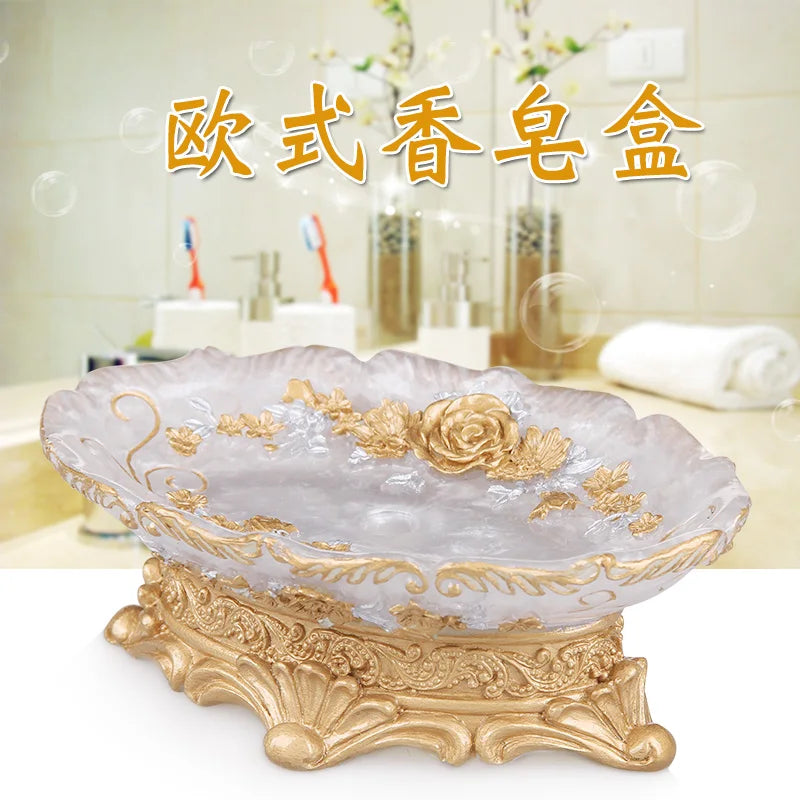 Bathroom Set- 5 pieces Soap Dispenser Toothbrush Holder Cup Soap Dish Tray Toilet Brush Wastebin Storage Set