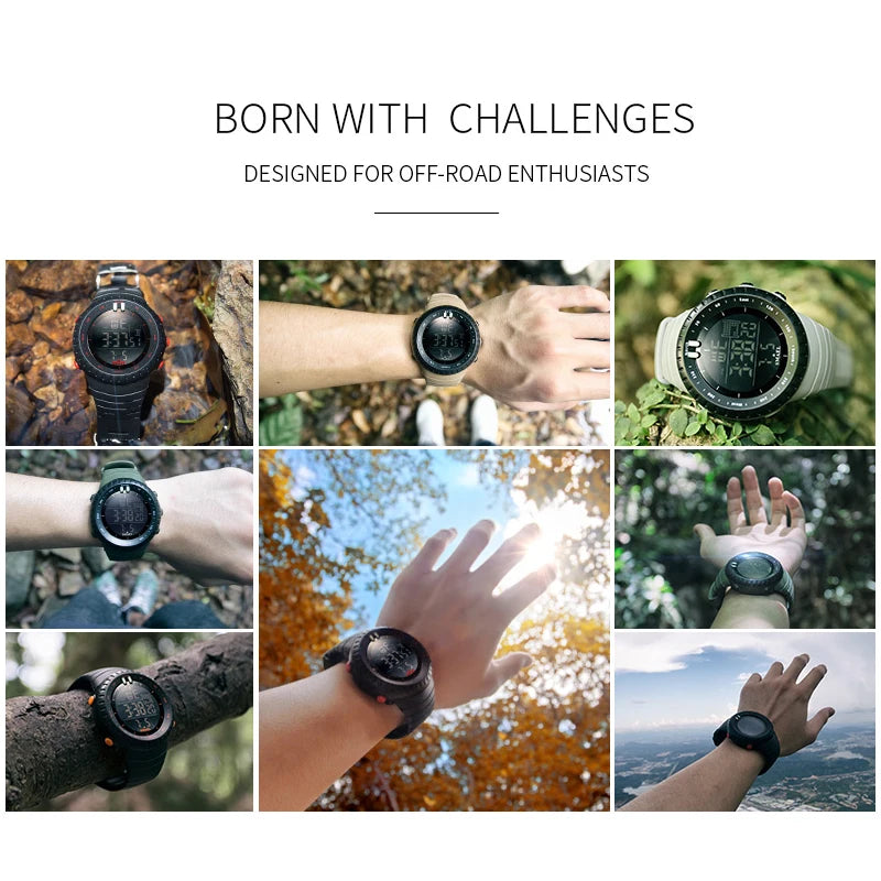 Men's Digital Sports Watch – 50M Waterproof Chronograph with LED Backlight & Alarm