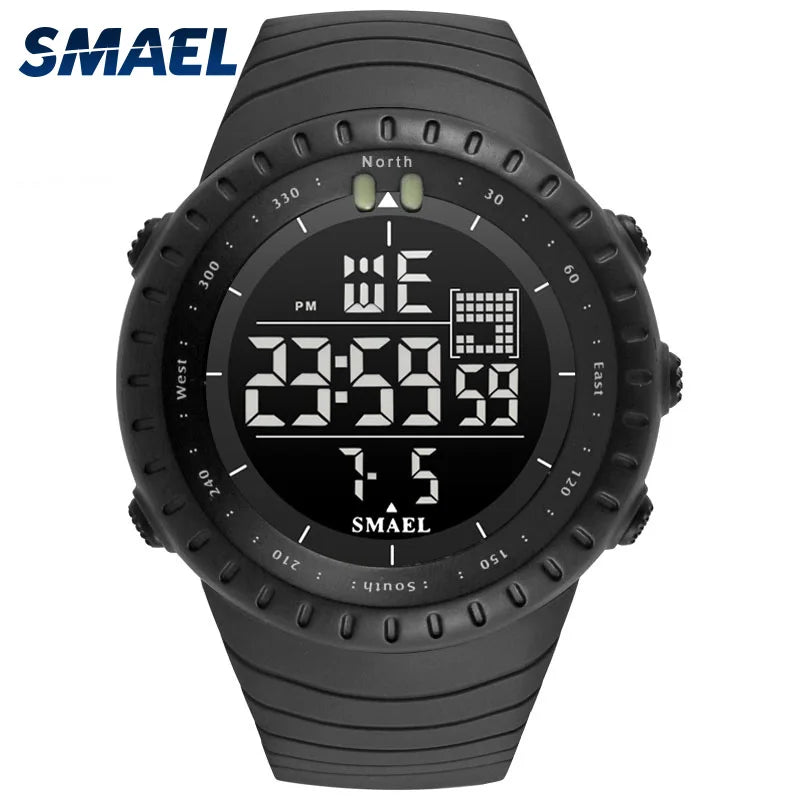 Men's Digital Sports Watch – 50M Waterproof Chronograph with LED Backlight & Alarm