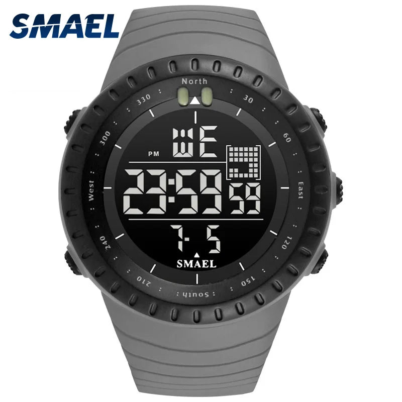Men's Digital Sports Watch – 50M Waterproof Chronograph with LED Backlight & Alarm