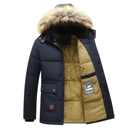 Men winter coat with hood