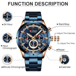 CURREN Men Quartz Watch Top Brand