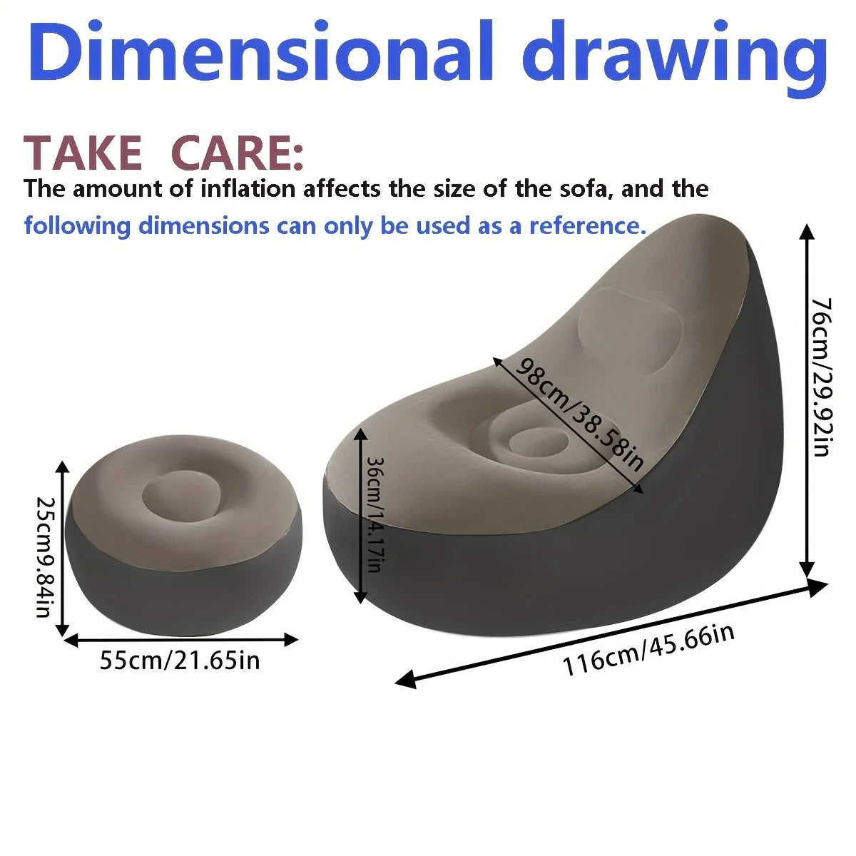 Multifunctional Living Room Sofa with Footstool - Foldable & Portable