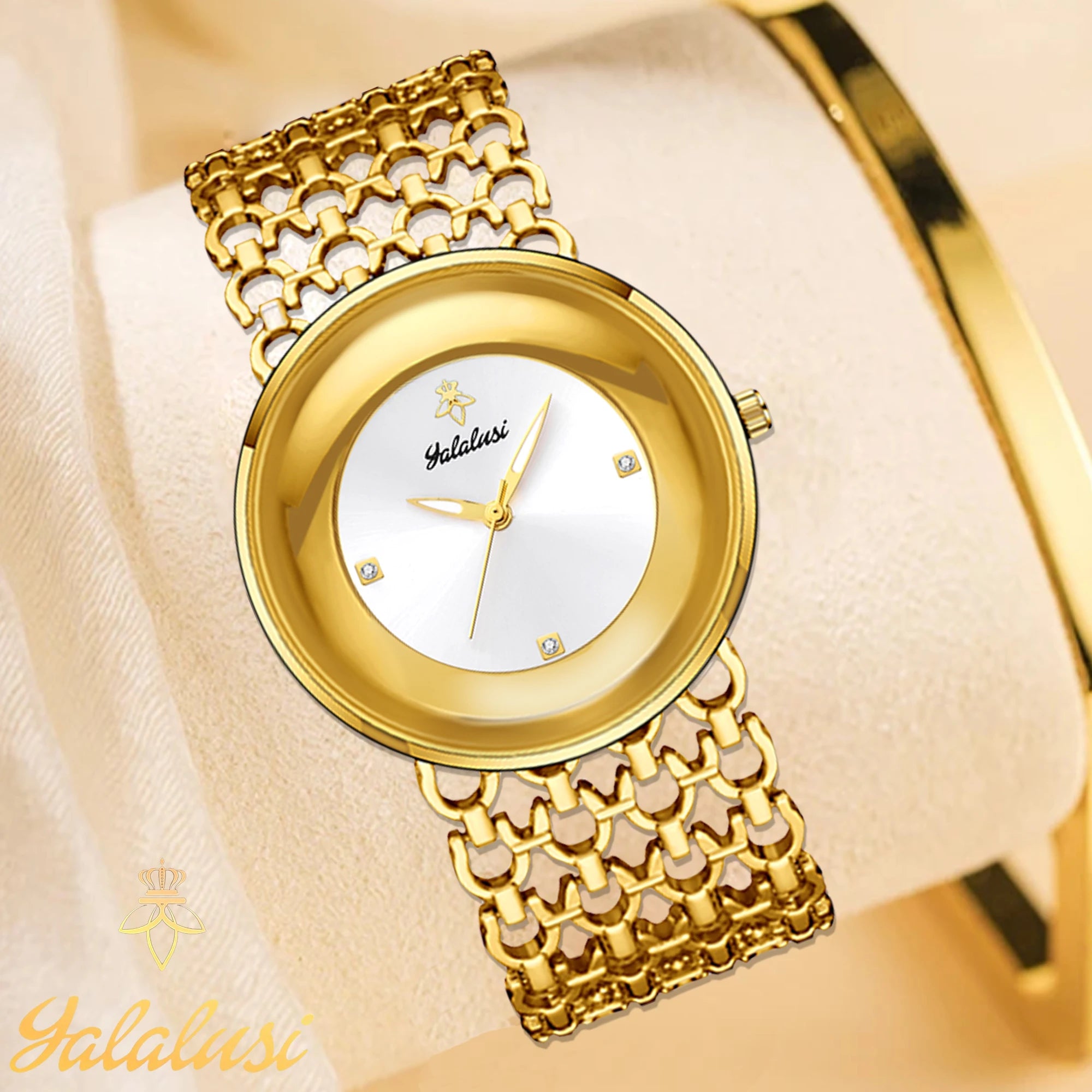 Gold Black Dual Color Bracelet Watch Women's Quartz Watch Gold Luxury Watch Women Gold-Plating Watch