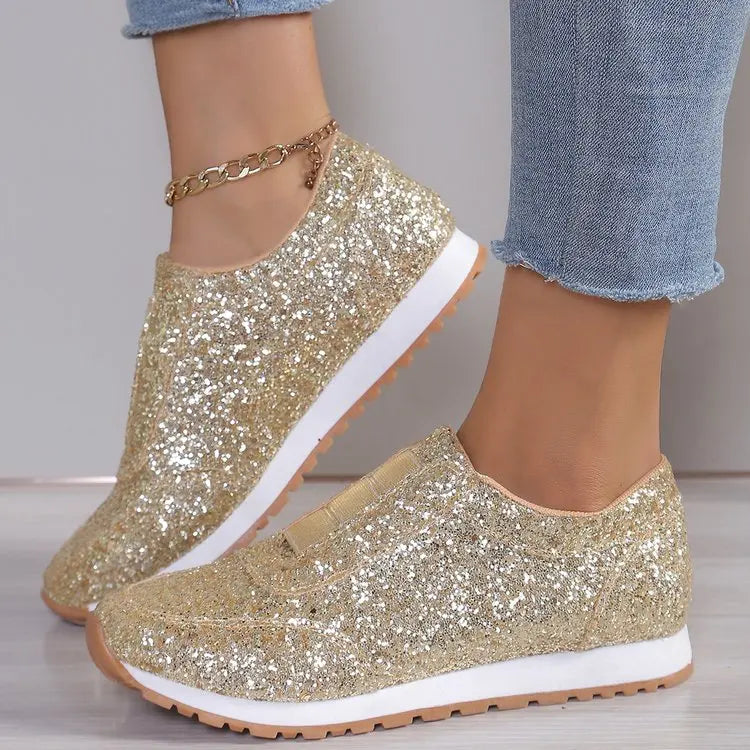 Spring and Autumn Sports Shoes Fashion Casual Golden Comfortable, Lightweight Women's Shoes 2025 Women's
