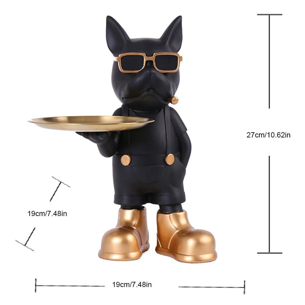 Home Decor Bulldog Figurine Dog Statue Storage Box Animal Ornament Resin Craft Art Sculpture Figurine Home Puppy Sculpture