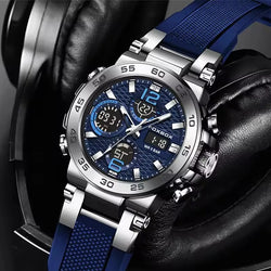 LED Display Men’s Sport Watch – Luminous Waterproof Calendar Quartz Wristwatch
