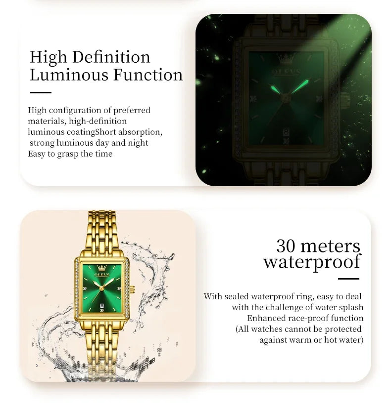 OLEVS 9995 Elegant Quartz Ladies Wristwatches Date Watch for Women Luxury Waterproof Luminous Watches Relojes Para Mujer