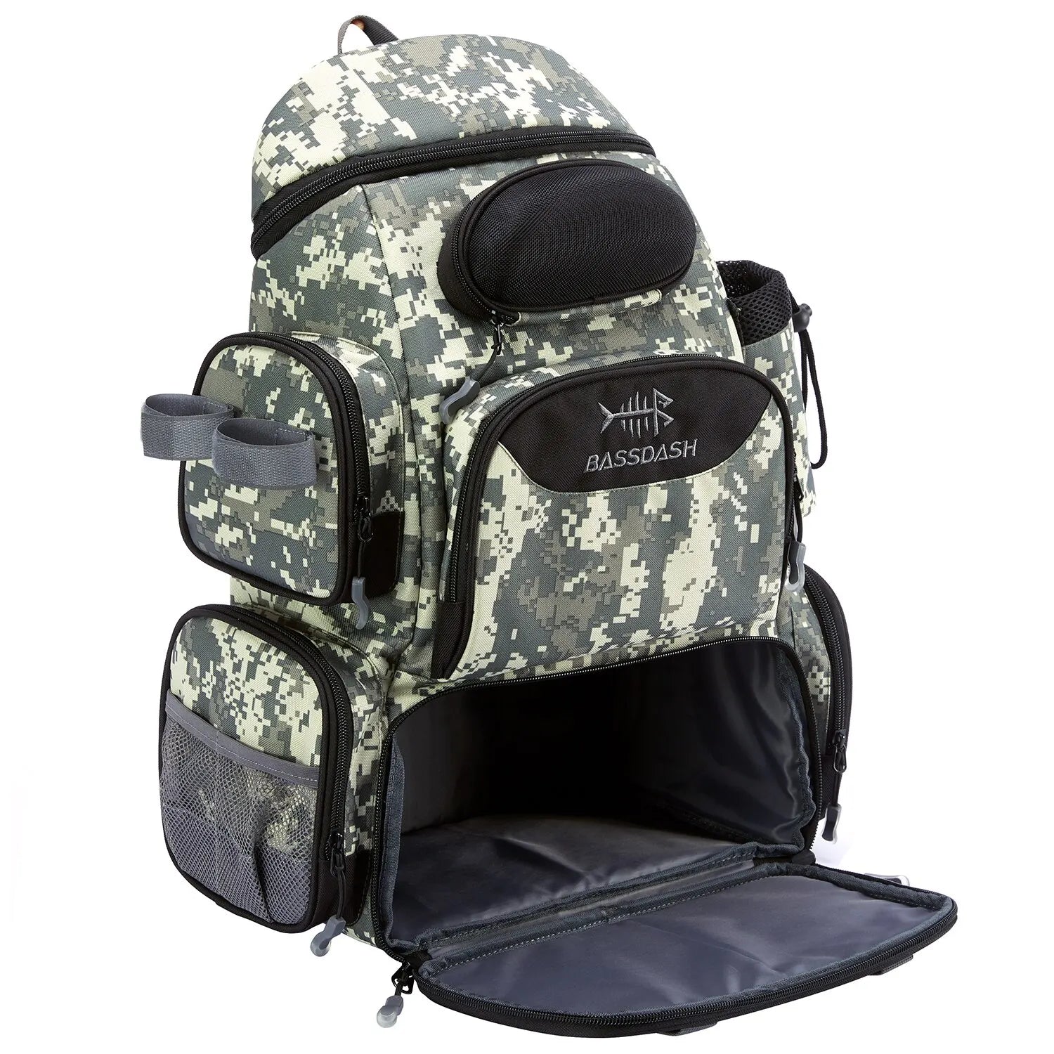 Lightweight Lamp Post fishing tackle backpack with multiple compartments, designed for anglers and outdoor fishing enthusiasts.