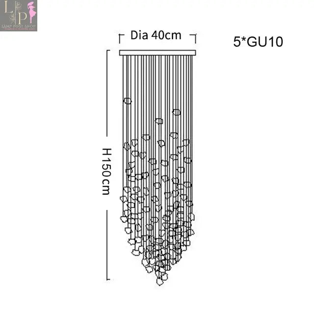 Crystal LED Chandelier Large Staircase Luxury Ceiling Pendant Light Lamp Post