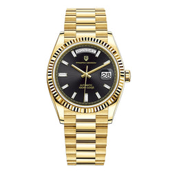 Gold Green V2 Men’s Luxury Automatic Mechanical Watch – 2024 Sapphire Glass Timepiece