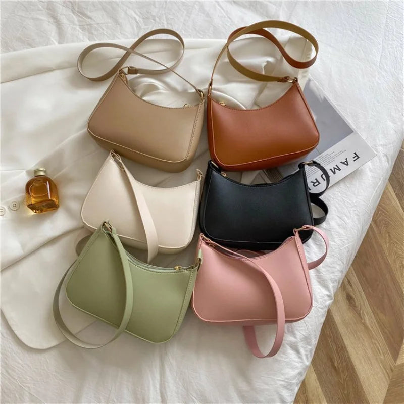 Leather Shoulder Underarm Bag Women's Fashion Handbags Casual Hobos Purses and Handbag Ladies Hand Bags