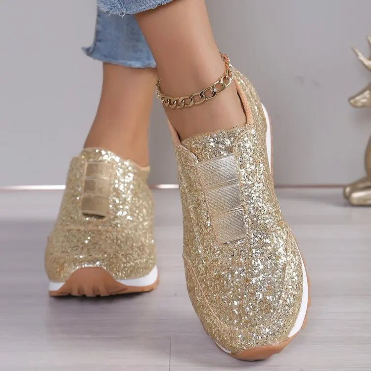 Spring and Autumn Sports Shoes Fashion Casual Golden Comfortable, Lightweight Women's Shoes 2025 Women's