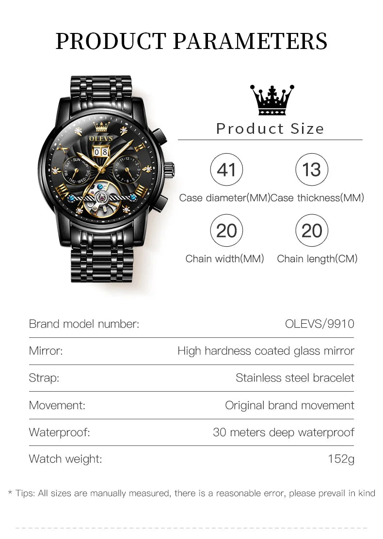Premium Men’s Wristwatch – Automatic Tourbillon Luxury