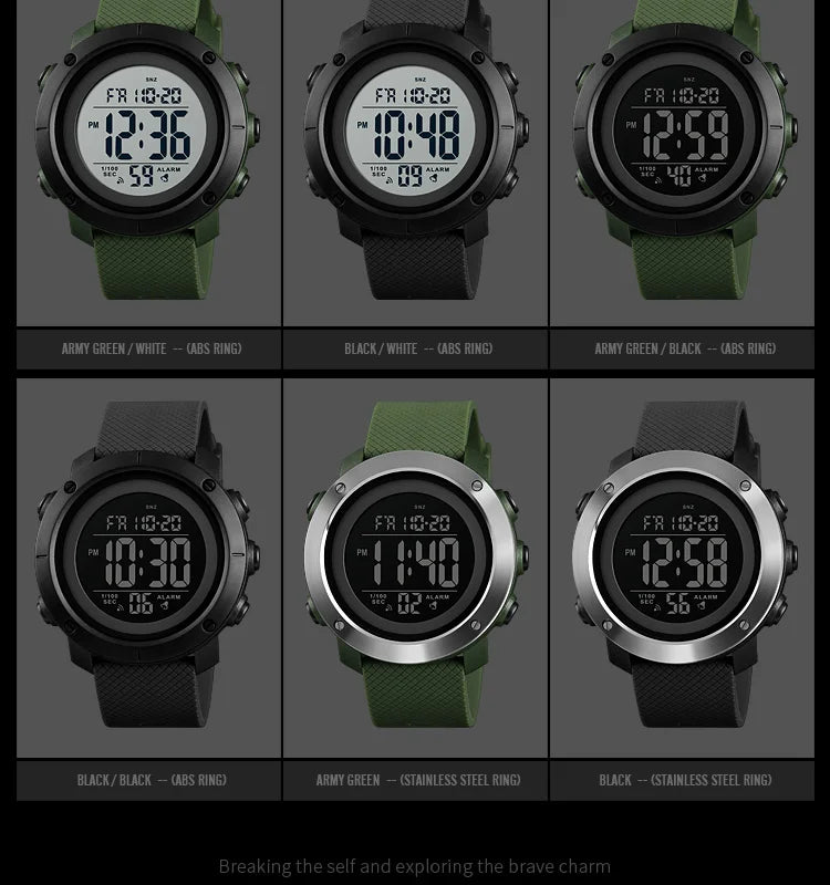 Men's Fashion Digital Watch – Waterproof Sports Watch with Alarm