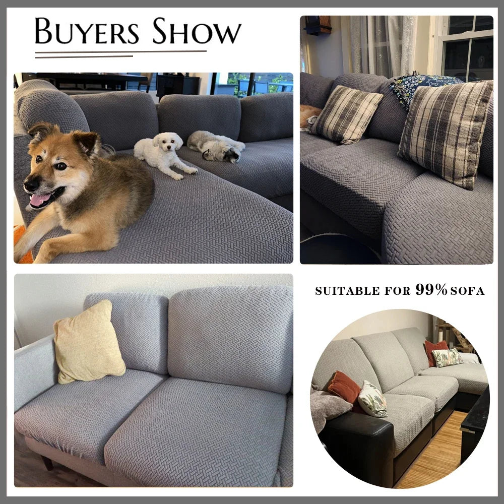 Sofa Seat Cushion Cover for Living Room - L-Shape Furniture Protector