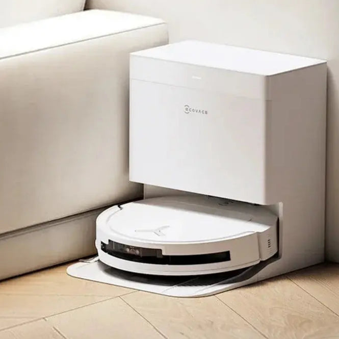 ECOVACS T50 PRO Sweeping Robot with Mopping, Suction, & Self-Cleaning Lamp Post