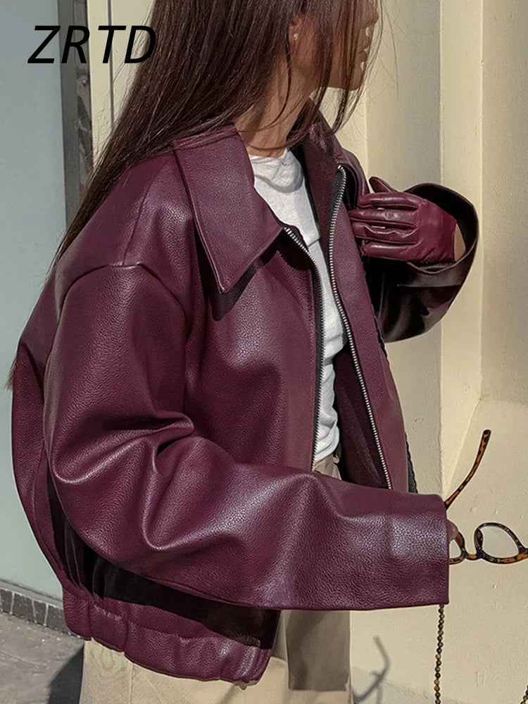 Leather Jackets Women Fashion: Long Sleeve Female Coats