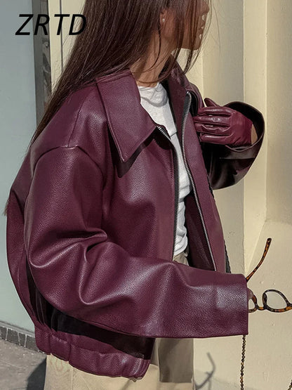 Leather Jackets Women Fashion: Long Sleeve Female Coats