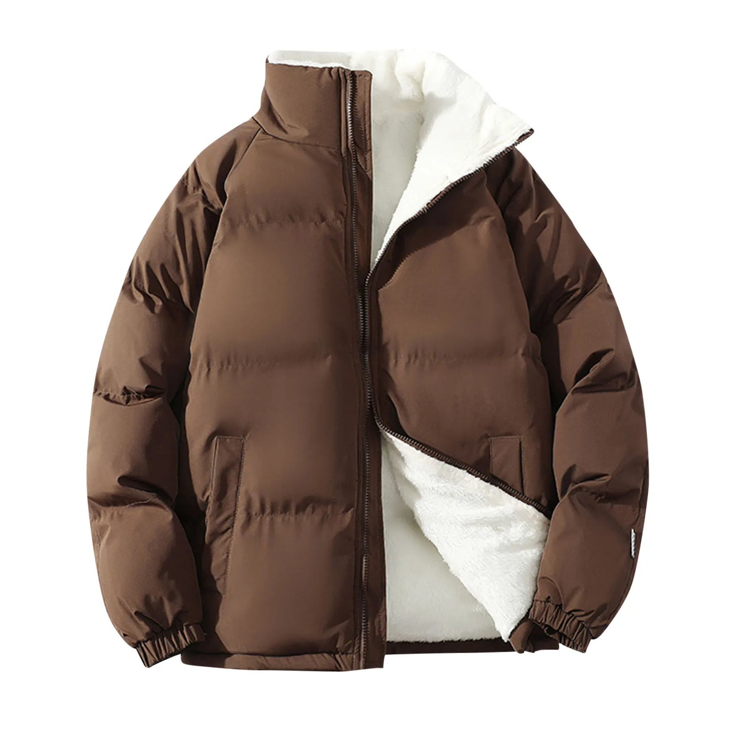 Men's Padded, Jacket Warm Fleece Jacket, Men Winter Coat, Male Windbreaker Jackets