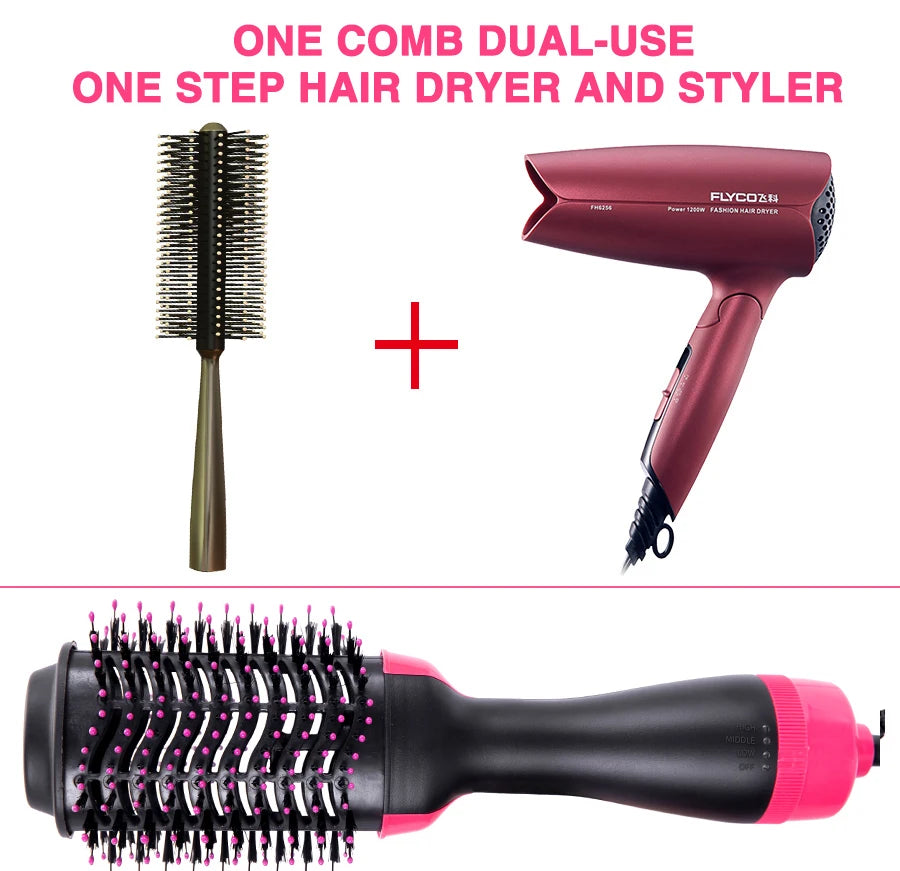 Cheap Hair Dryer Brush Hot Air Brush Styler And Volumizer One Step Hair Straightener Curling Iron Curler Comb Electric Brush