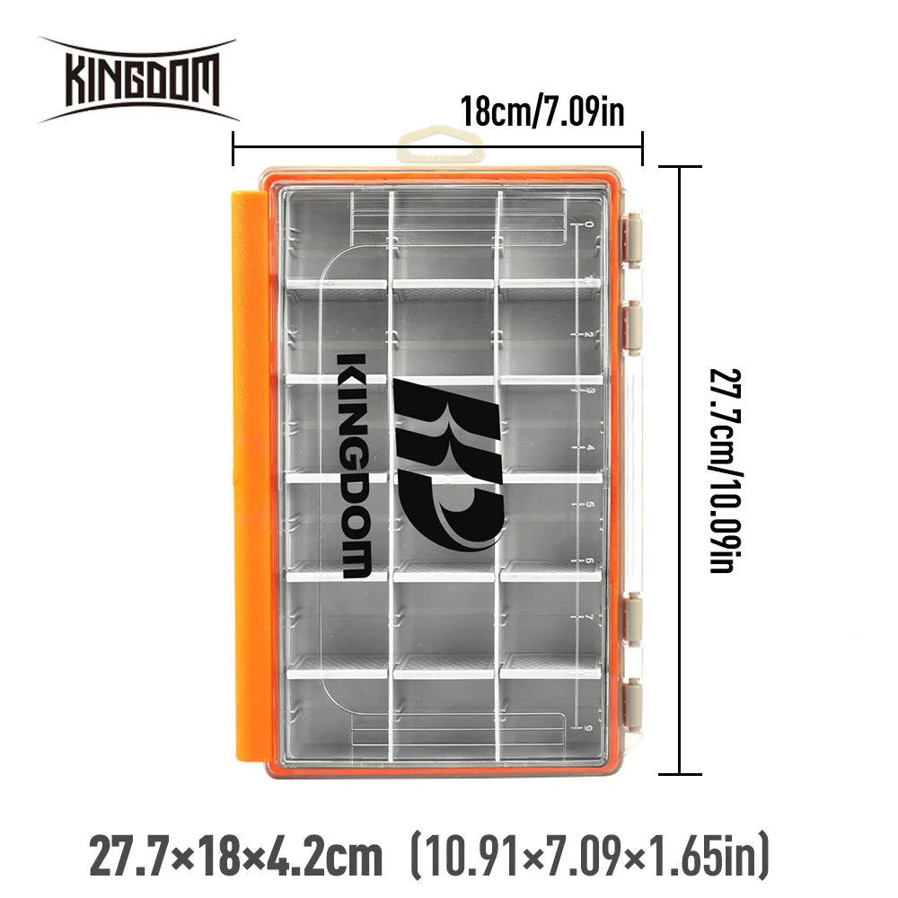 Kingdom Fishing Tackle Box 2 Sizes  Multifunction Tackle Trays Organizer with Removable Dividers Fishing Lure Box