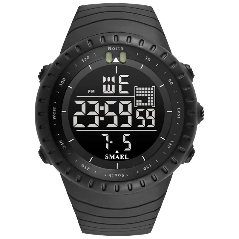 Men's Digital Sports Watch – 50M Waterproof Chronograph with LED Backlight & Alarm