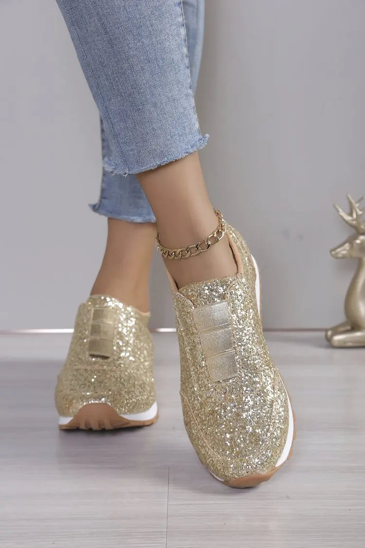 Spring and Autumn Sports Shoes Fashion Casual Golden Comfortable, Lightweight Women's Shoes 2025 Women's