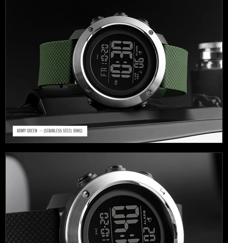 Men's Fashion Digital Watch – Waterproof Sports Watch with Alarm