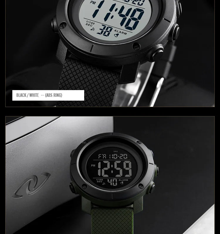 Men's Fashion Digital Watch – Waterproof Sports Watch with Alarm