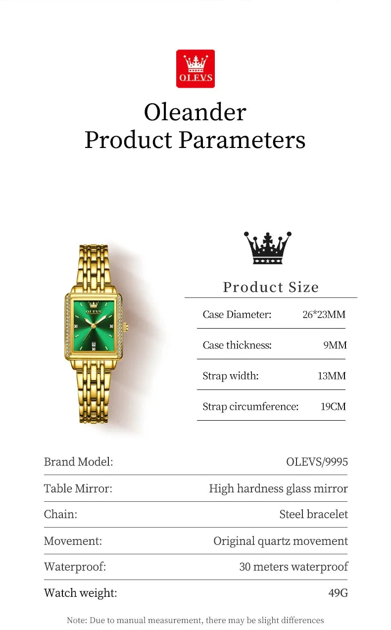 OLEVS 9995 Elegant Quartz Ladies Wristwatches Date Watch for Women Luxury Waterproof Luminous Watches Relojes Para Mujer