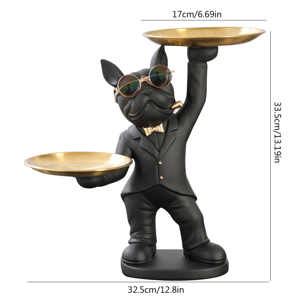 Home Decor Bulldog Figurine Dog Statue Storage Box Animal Ornament Resin Craft Art Sculpture Figurine Home Puppy Sculpture