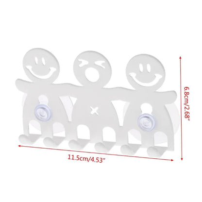 1Pc Toothbrush Holder Wall Mounted with 5 Suction Cup Position: Bathroom Sets and Accessories