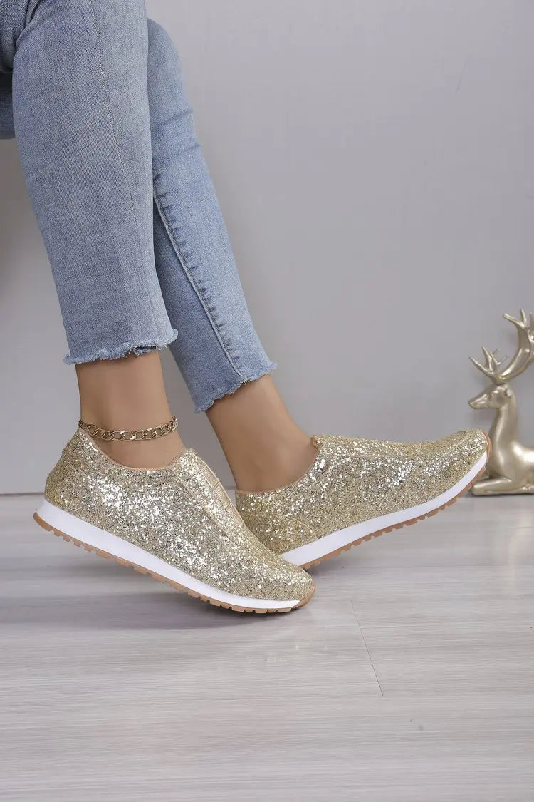 Spring and Autumn Sports Shoes Fashion Casual Golden Comfortable, Lightweight Women's Shoes 2025 Women's