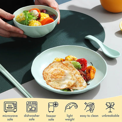 Ramen Bowls Plate with Spoons and Chopsticks: Full Tableware Kitchen Tool