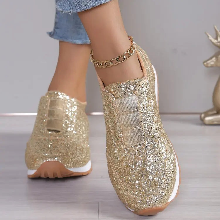 Spring and Autumn Sports Shoes Fashion Casual Golden Comfortable, Lightweight Women's Shoes 2025 Women's