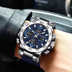 LED Display Men’s Sport Watch – Luminous Waterproof Calendar Quartz Wristwatch