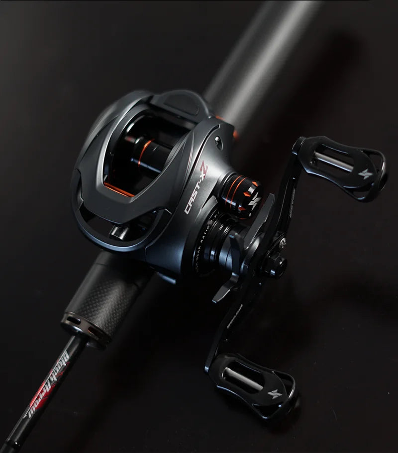 Baitcasting Reel 7.3:1 Hybrid Ceramic Bearing Carbon Fiber Washer Dual Bearing System N52 Brake Fishing Reels