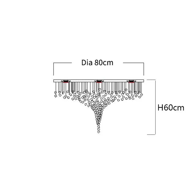 Crystal LED Chandelier Large Staircase Luxury Ceiling Pendant Light