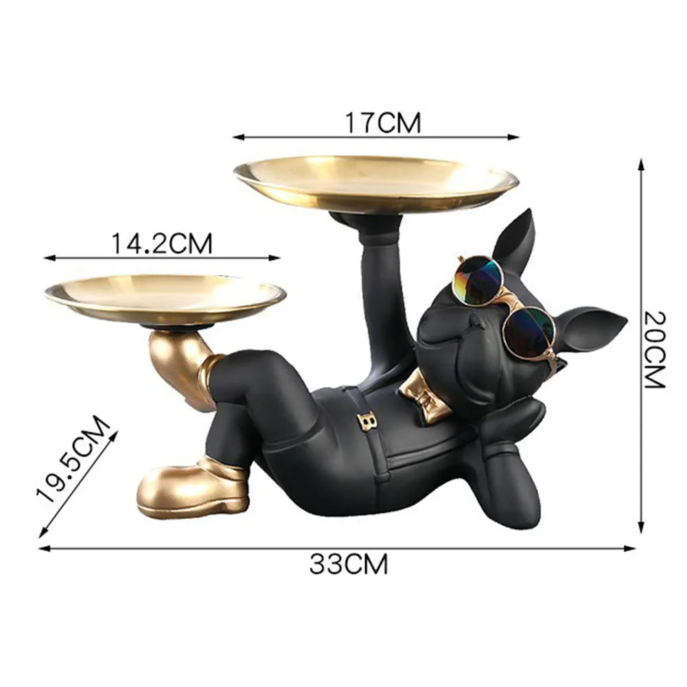 Home Decor Bulldog Figurine Dog Statue Storage Box Animal Ornament Resin Craft Art Sculpture Figurine Home Puppy Sculpture