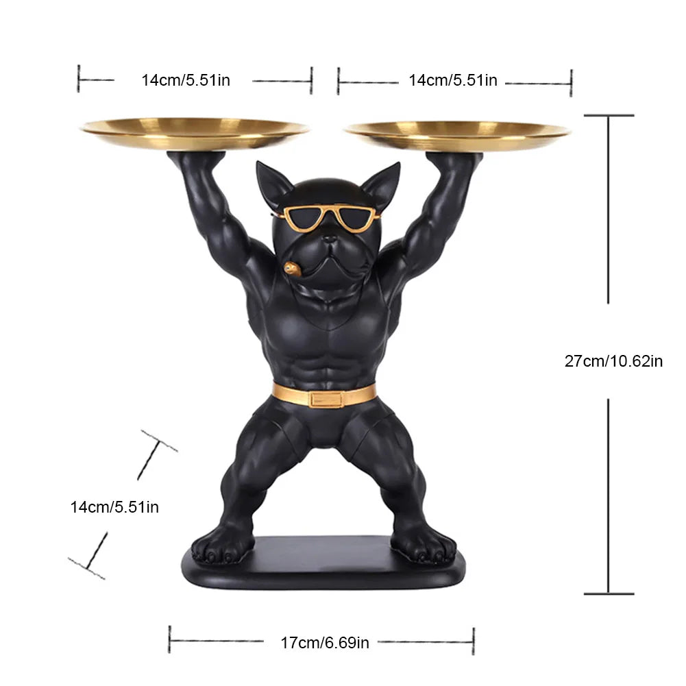 Home Decor Bulldog Figurine Dog Statue Storage Box Animal Ornament Resin Craft Art Sculpture Figurine Home Puppy Sculpture