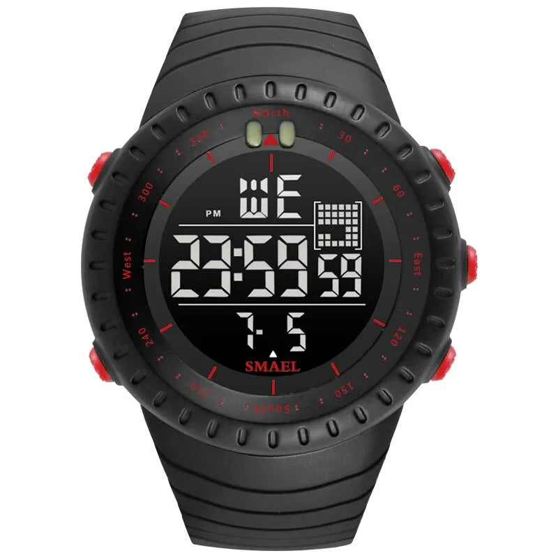 Men's Digital Sports Watch – 50M Waterproof Chronograph with LED Backlight & Alarm